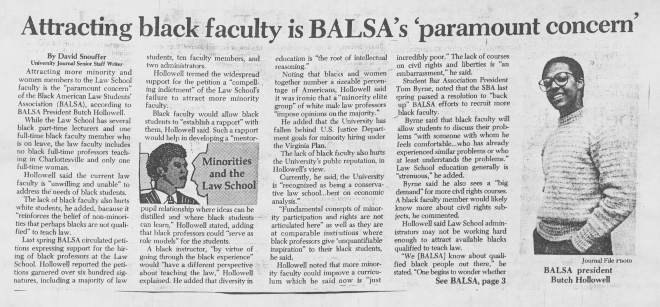 VLW article on attracting black faculty
