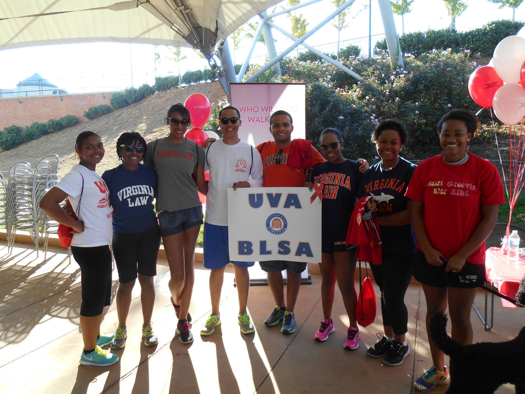BLSA members participate in the Charlottesville Aids Walk on the Downtown Mall, 2013.
