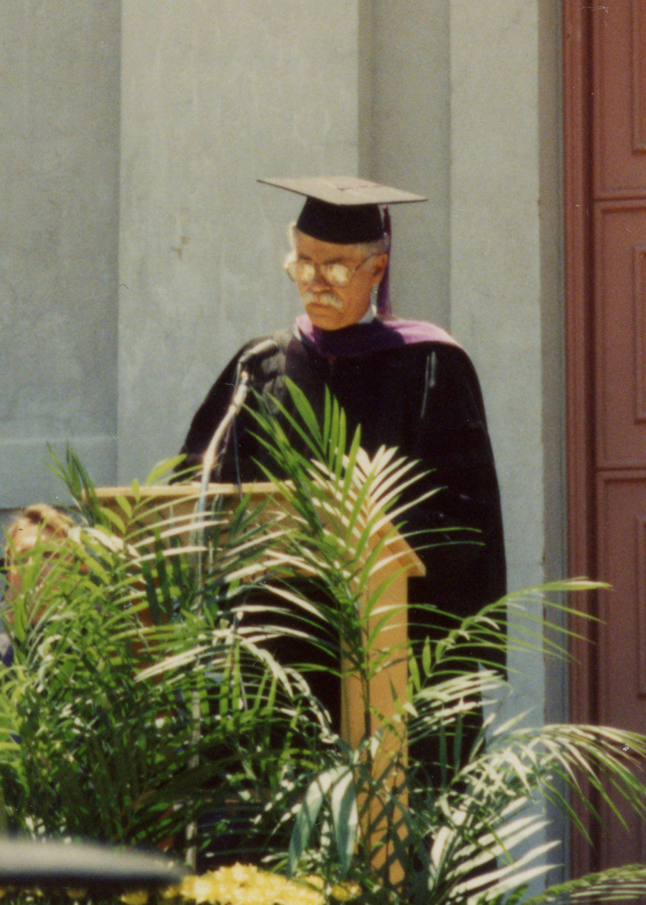 John Merchant speaking at 1994 graduation