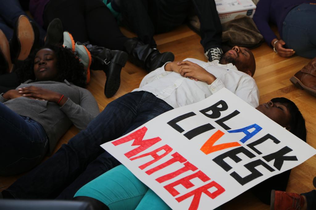 BLSA members hold a "Die-In" in 2015 to protest police killings of African Americans, Law Archives.