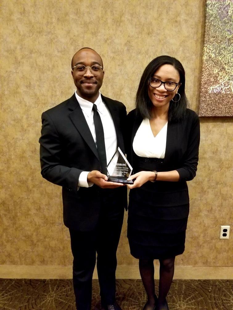 Jordan LaPointe '22 and Melissa Privette '22 win the MABLSA Thurgood Marshall Moot Court Competition Best Respondent Brief Award, 2020, Law Communications.