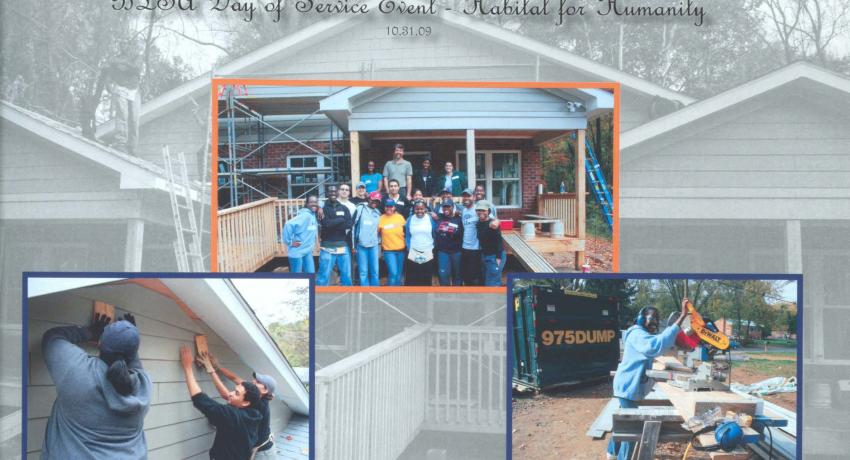 BLSA members helped construct affordable housing in Charlottesville for a Day of Service with Habitat for Humanity, 2009, Records of BLSA.